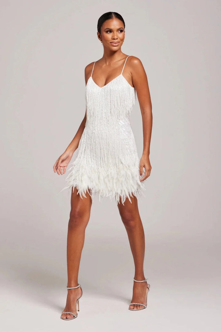 Women's Fringe Feather Mini Dress