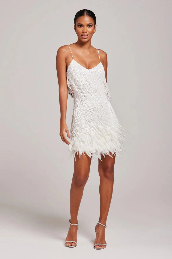 Women's Fringe Feather Mini Dress