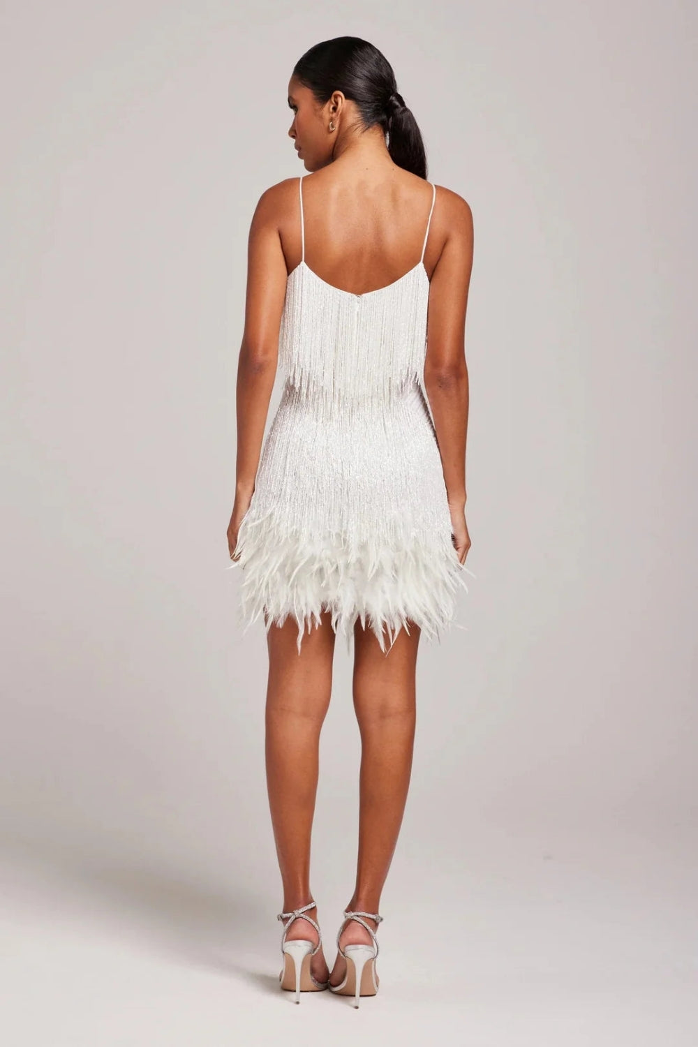 Women's Fringe Feather Mini Dress