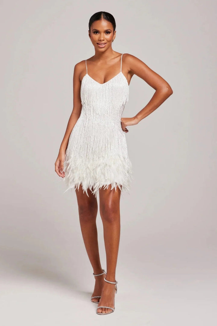 Women's Fringe Feather Mini Dress