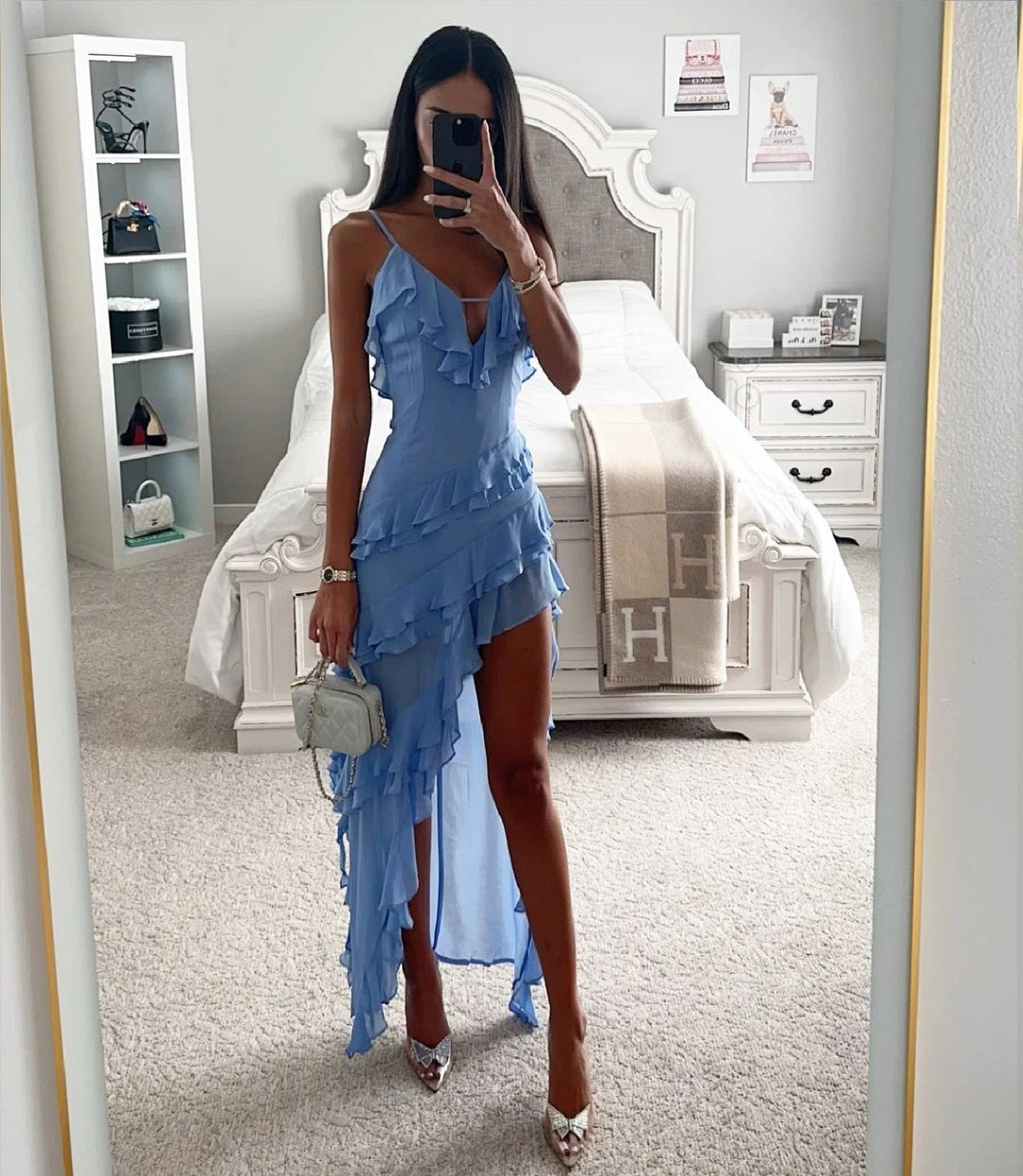Women's Ruffle Wrap Maxi Dress