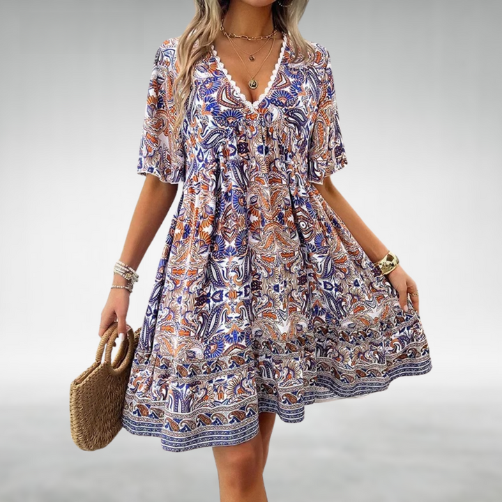 Boho Paisley Mini Summer Dress