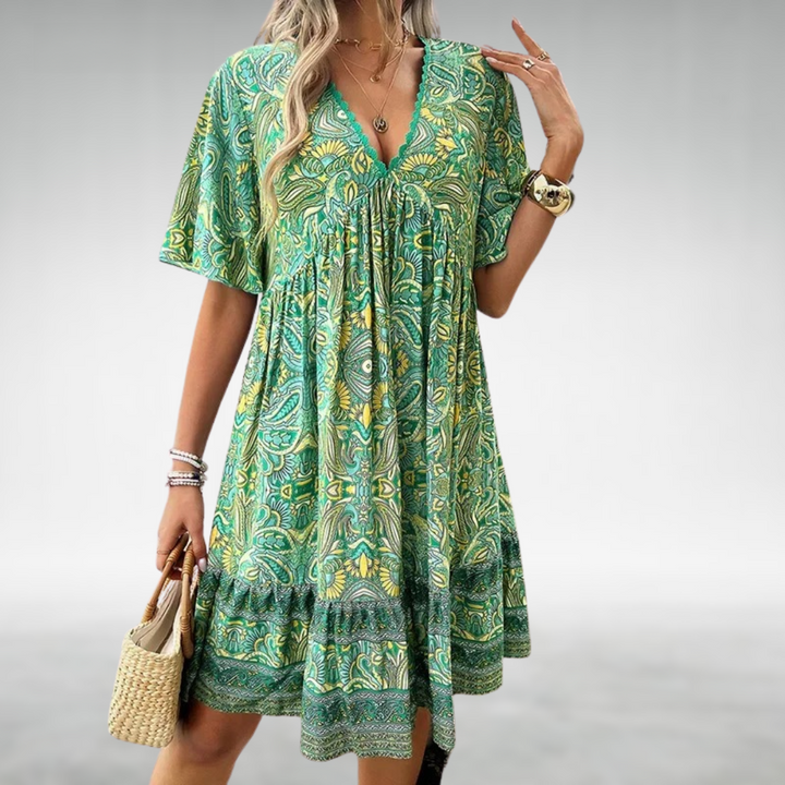 Boho Paisley Mini Summer Dress