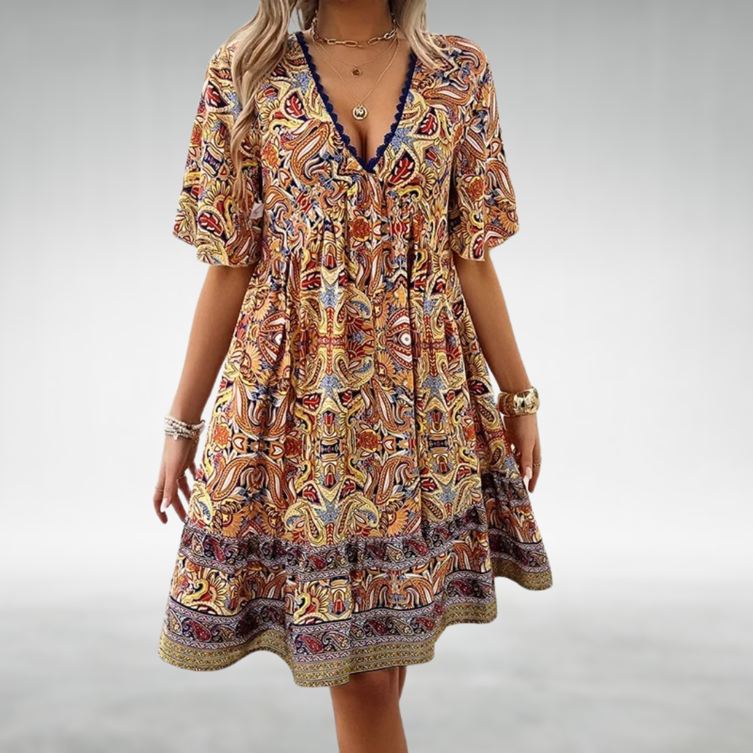 Boho Paisley Mini Summer Dress