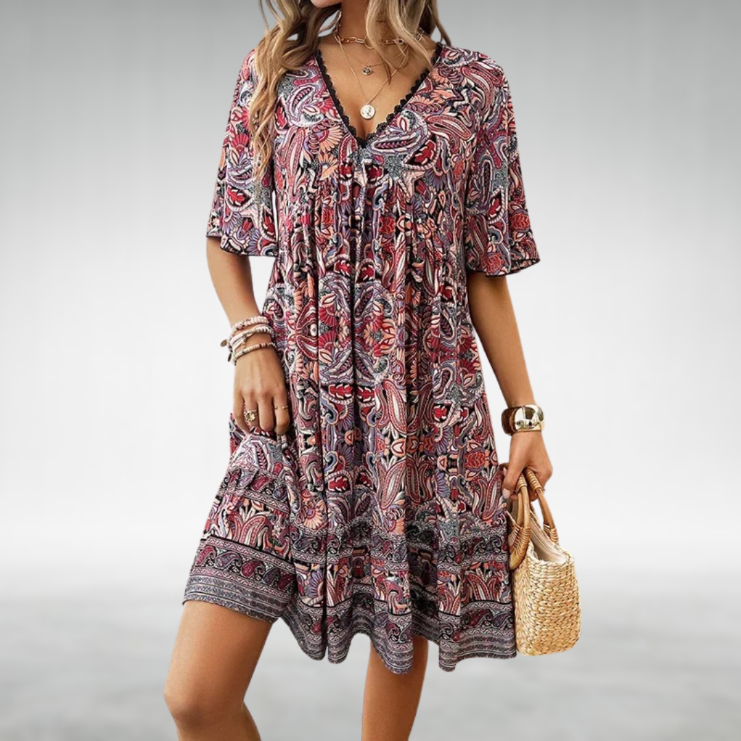 Boho Paisley Mini Summer Dress