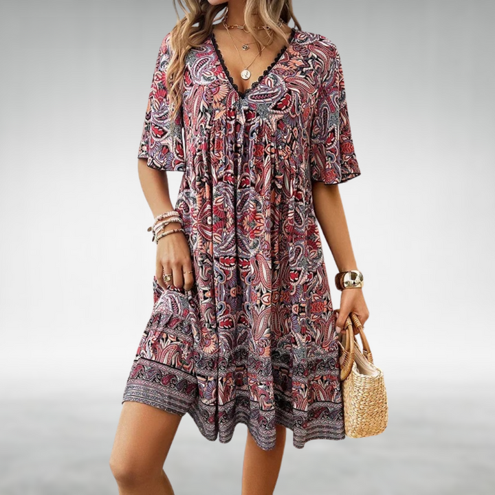 Boho Paisley Mini Summer Dress