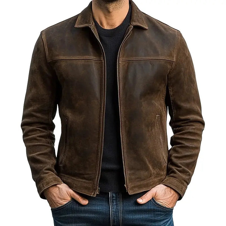 Men's Leather Style Biker Jacket