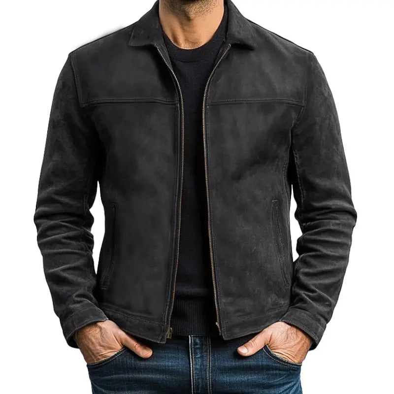 Men's Leather Style Biker Jacket