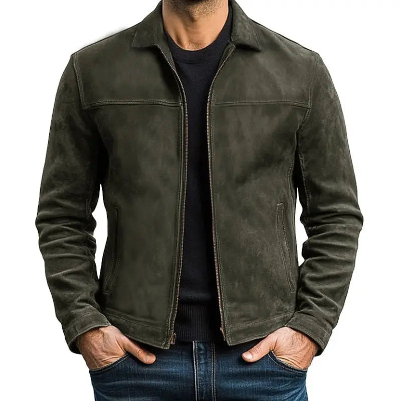 Men's Leather Style Biker Jacket