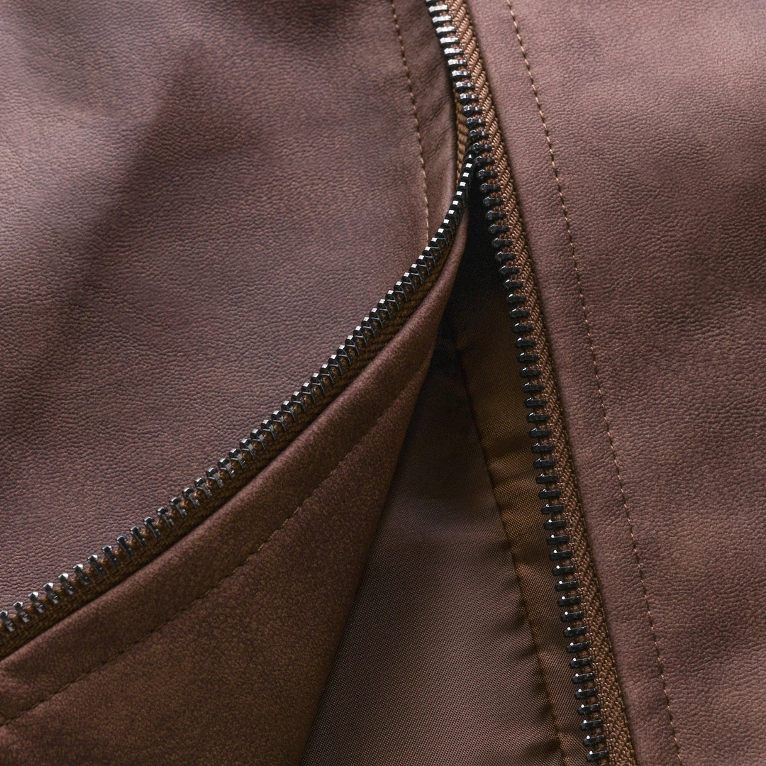 Men's Leather Style Biker Jacket
