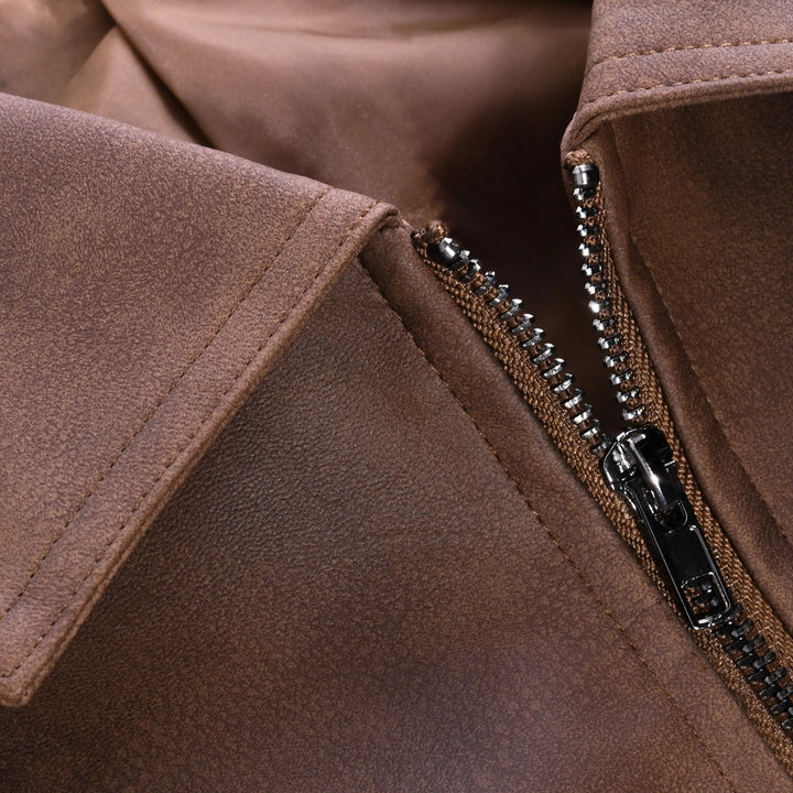 Men's Leather Style Biker Jacket