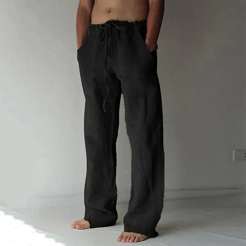 Men's Loose Fit Linen Trousers