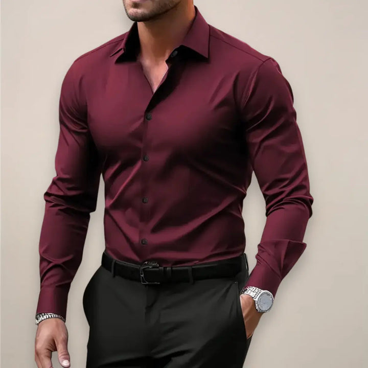 Men's Notch Collar Long Sleeve Shirt