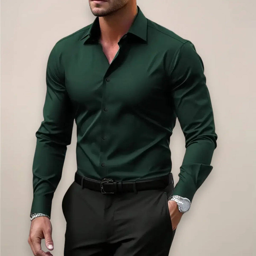 Men's Notch Collar Long Sleeve Shirt