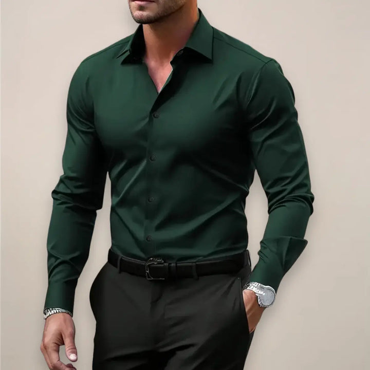 Men's Notch Collar Long Sleeve Shirt