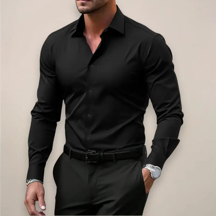 Men's Notch Collar Long Sleeve Shirt