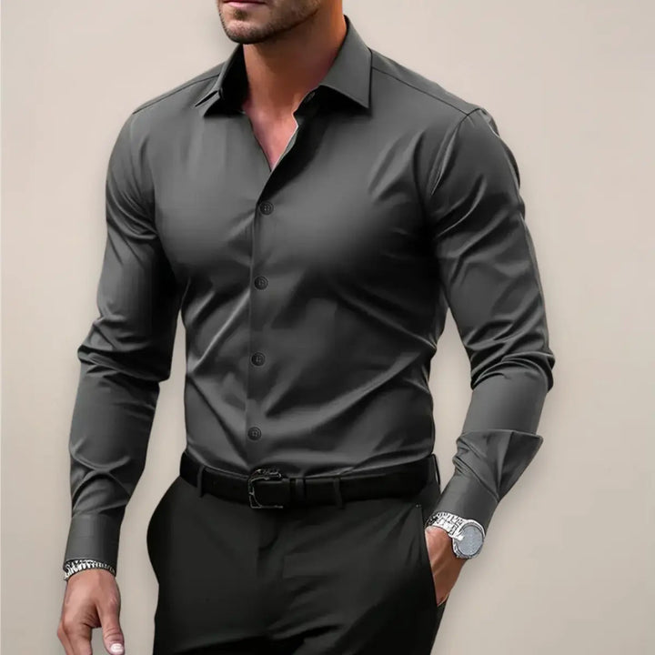 Men's Notch Collar Long Sleeve Shirt