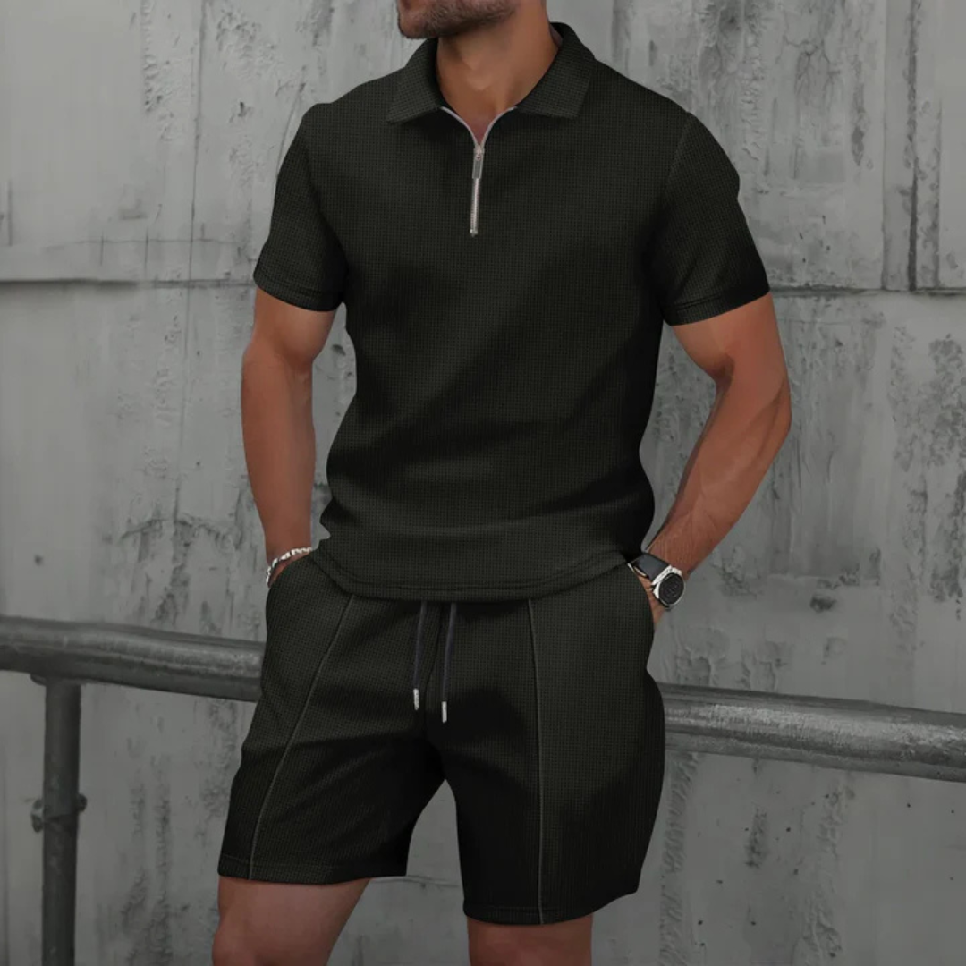 Men's Polo Shirt and Shorts Co-Ord Set