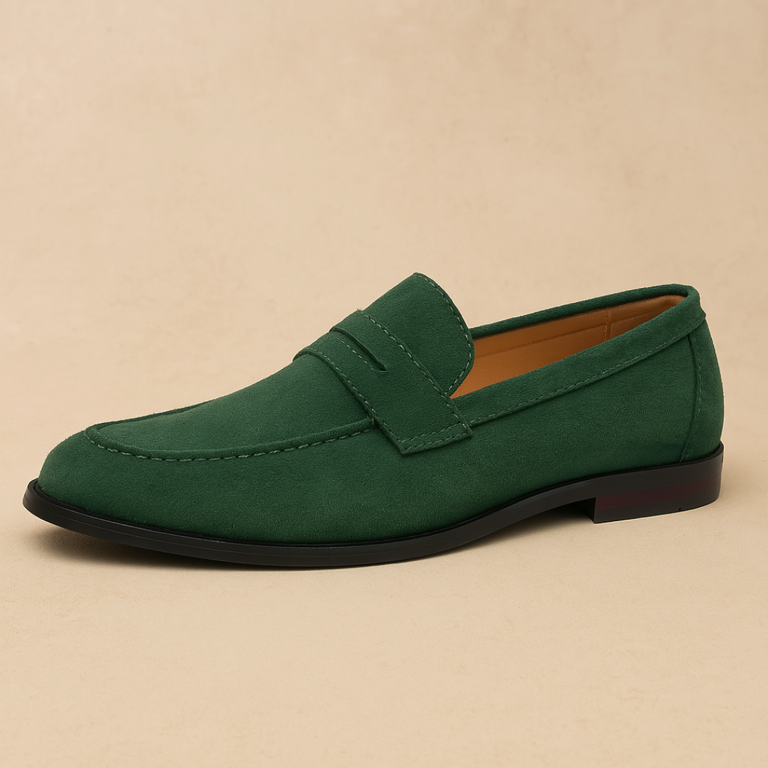 Mocassins à pampilles en daim pour homme