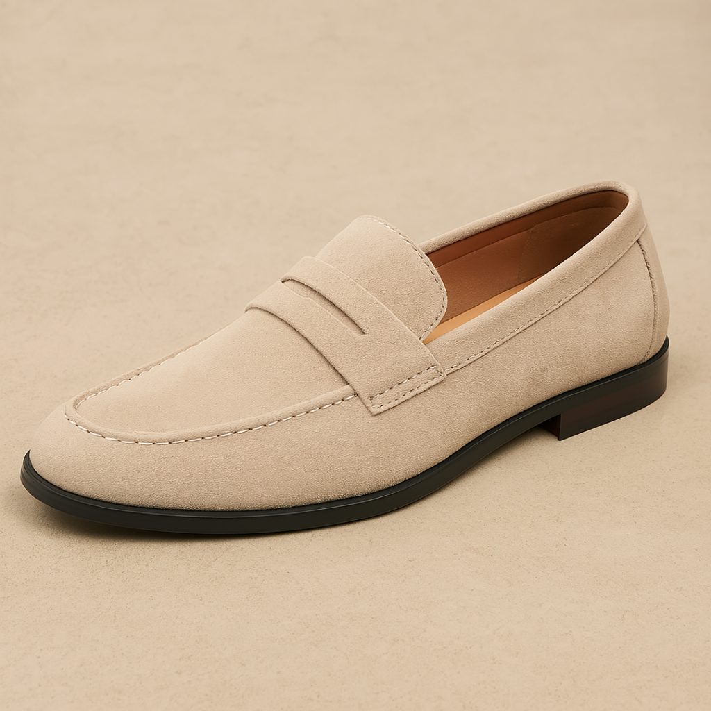 Mocassins à pampilles en daim pour homme