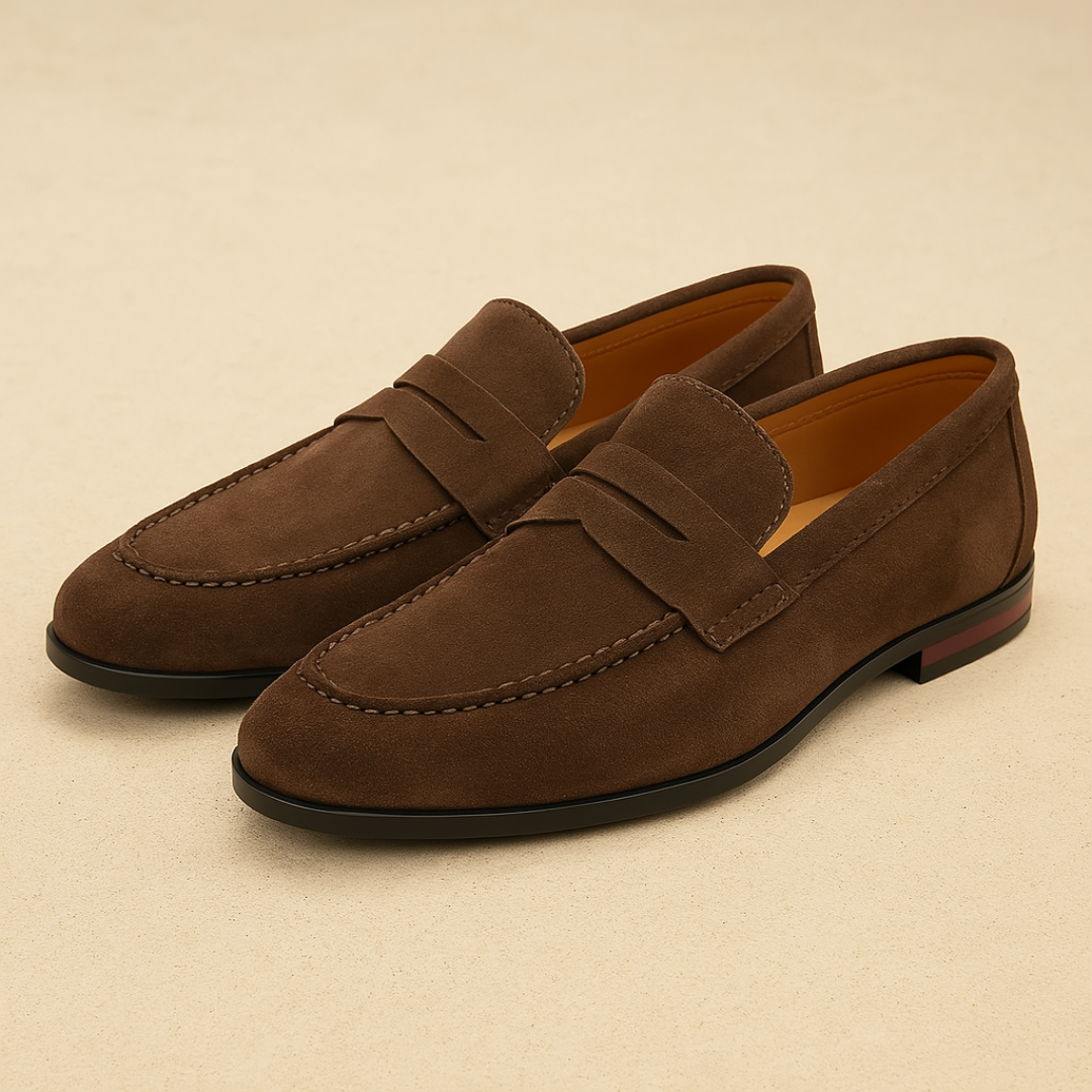 Mocassins à pampilles en daim pour homme