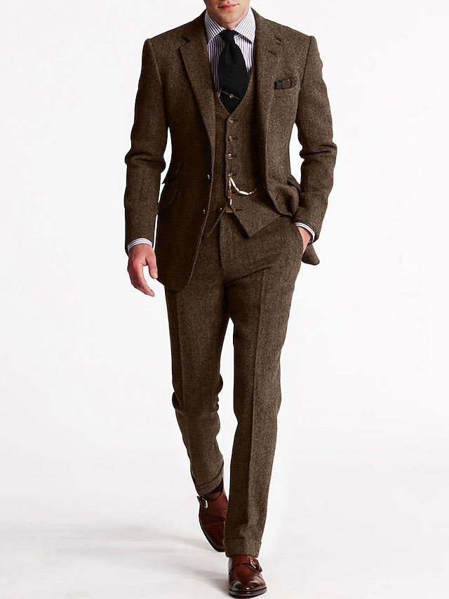 Costume homme en tweed trois pièces