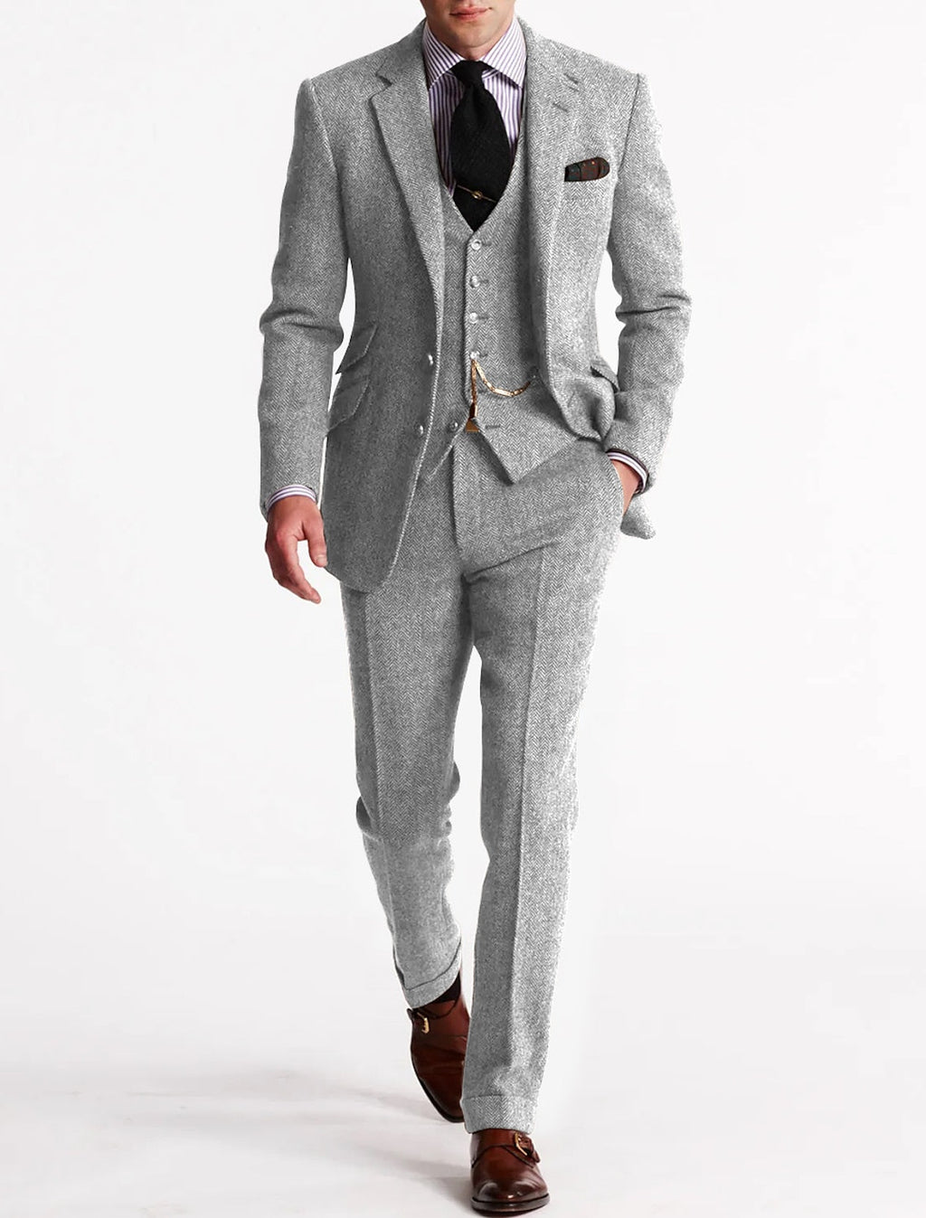 Costume homme en tweed trois pièces