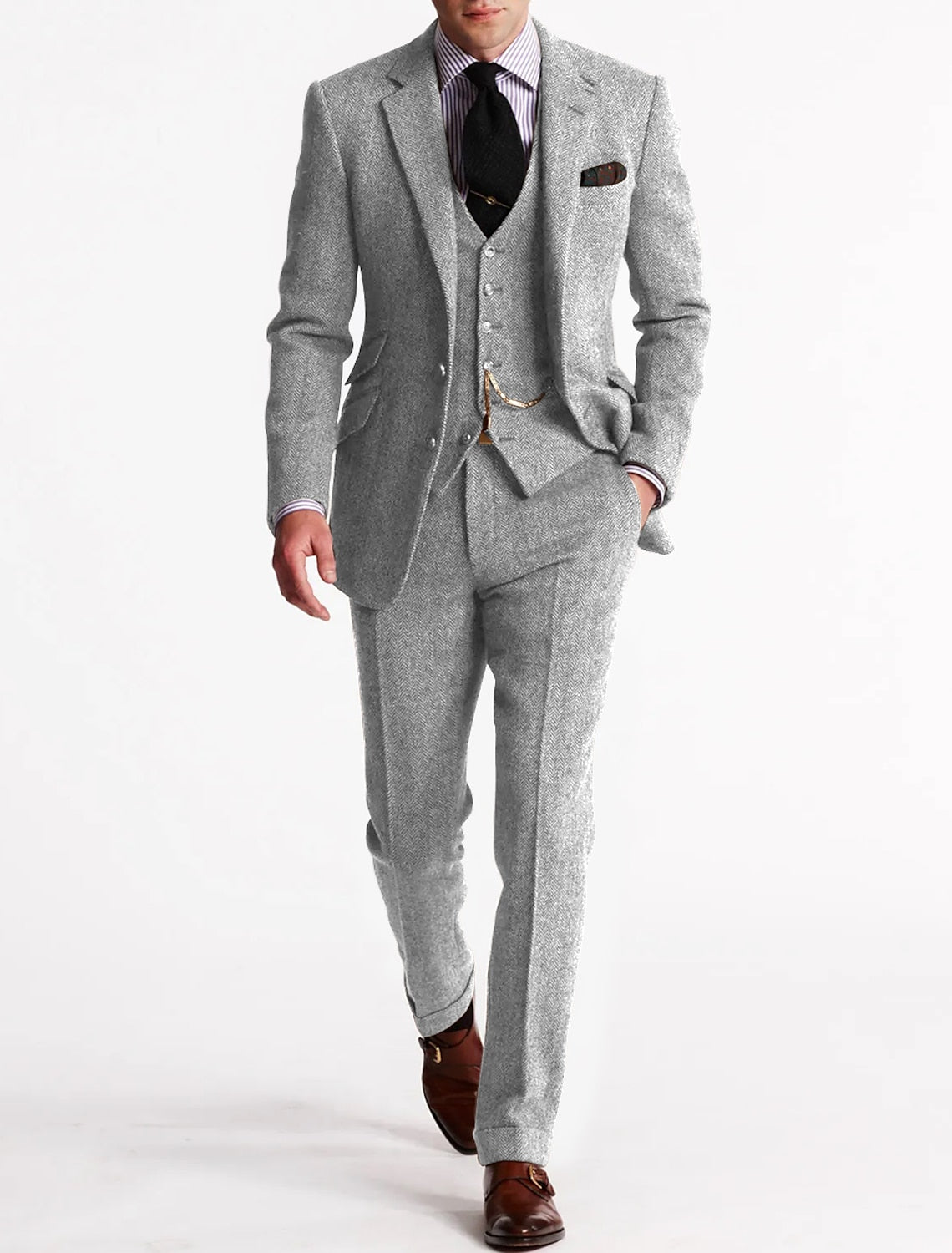 Costume homme en tweed trois pièces