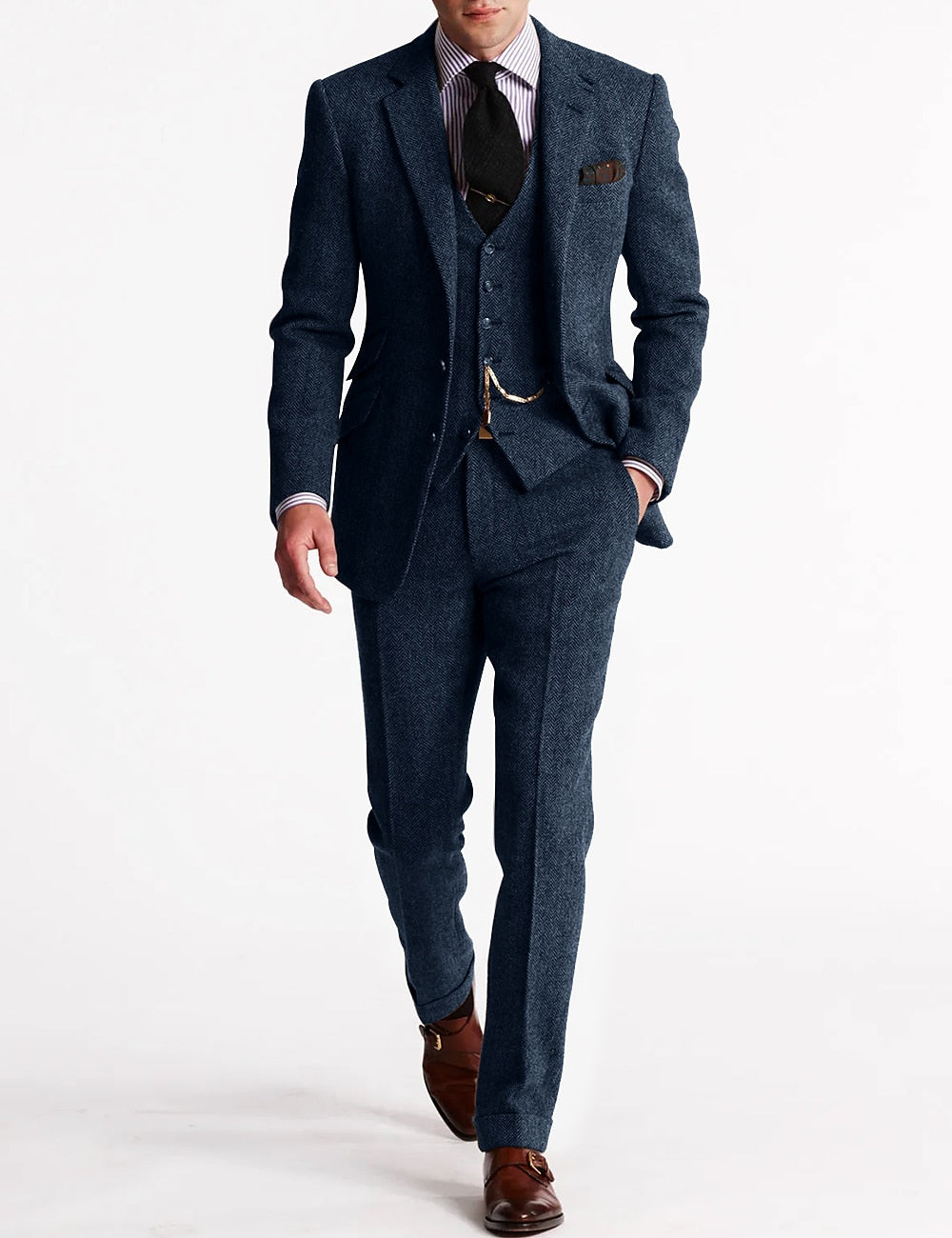 Costume homme en tweed trois pièces