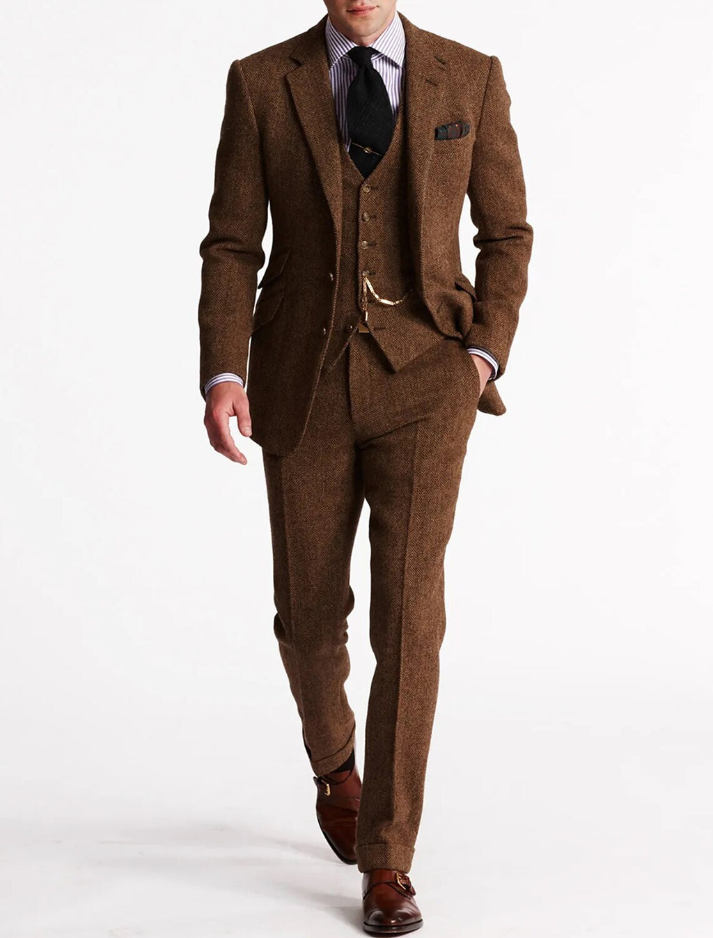 Costume homme en tweed trois pièces