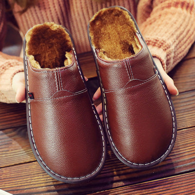 Men's Waterproof Leather Slippers