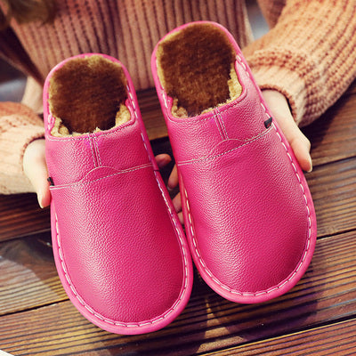 Men's Waterproof Leather Slippers