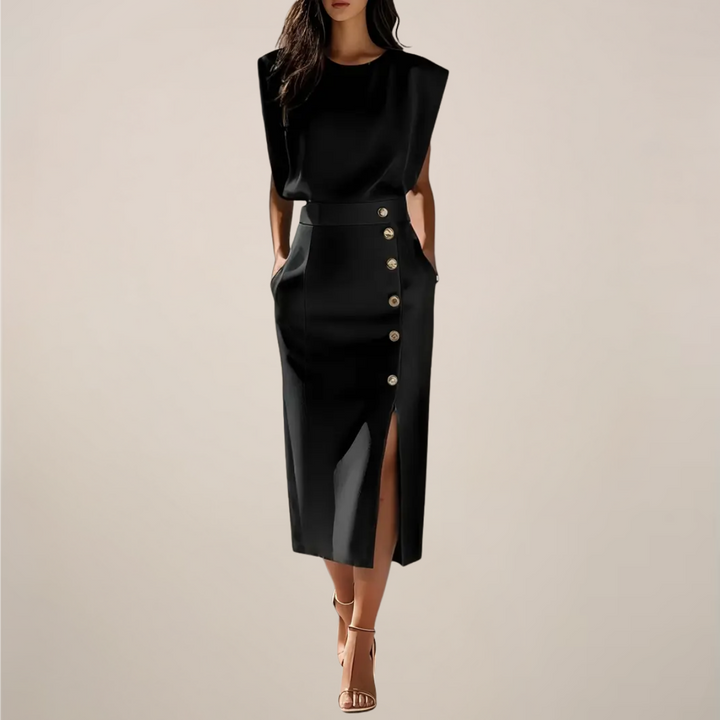Emilia | Elegant Sleeveless Midi Dress