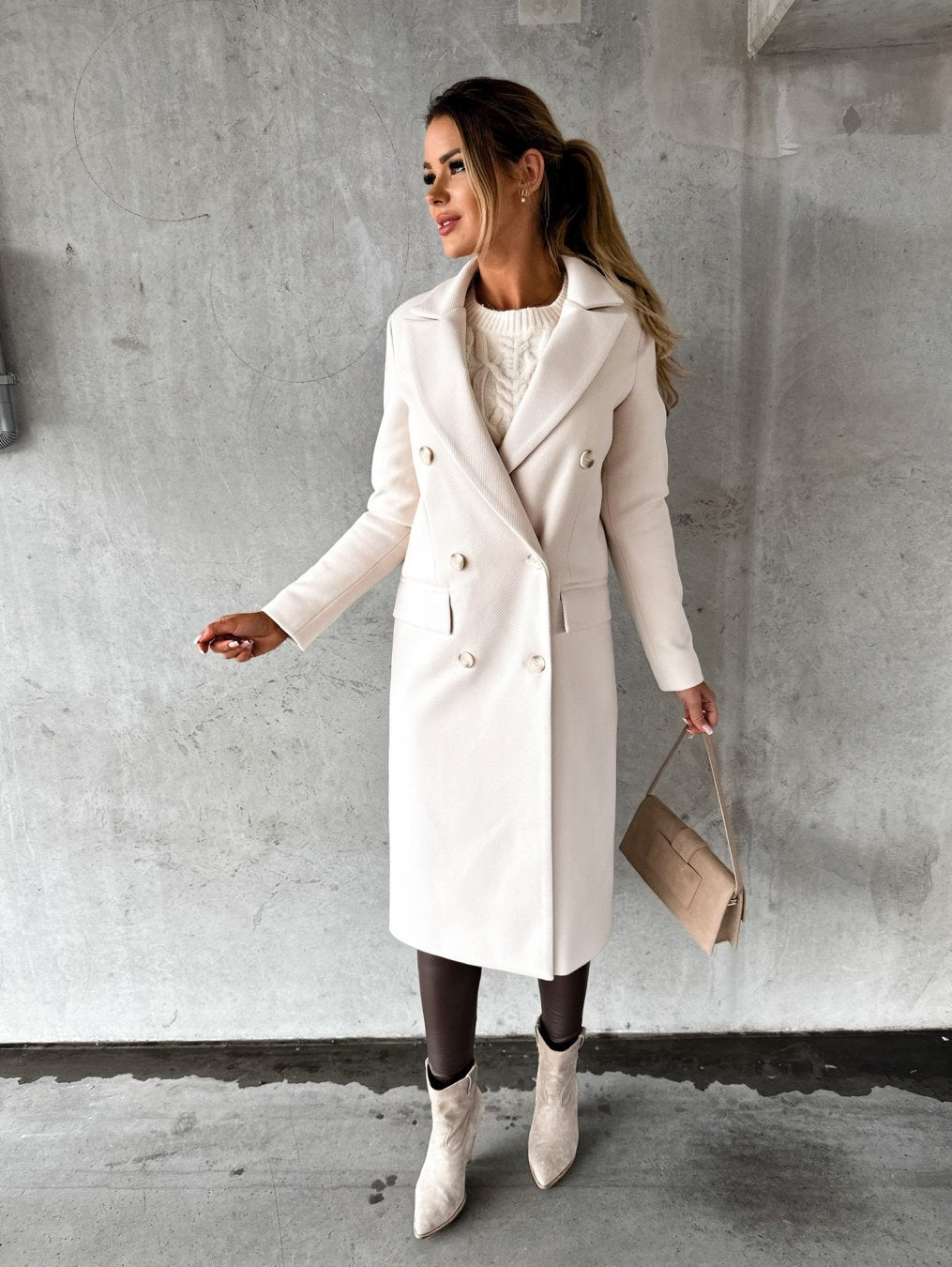 Women's Double-Breasted Winter Wool Coat