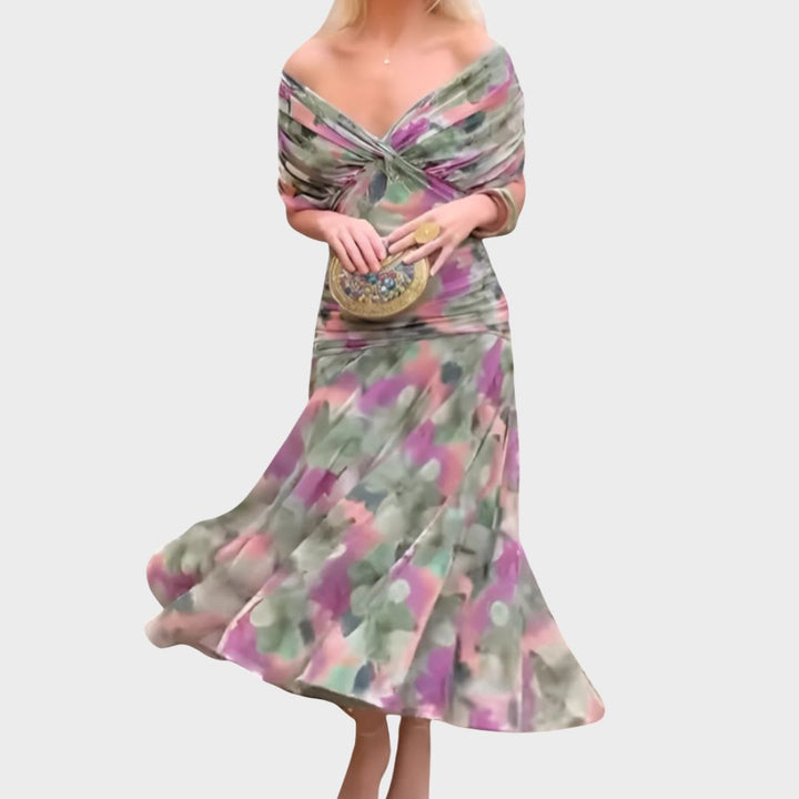 Natalia | Women's Maxi Evening Dress with Off-the-Shoulders