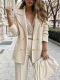 Blazer en maille pour femme avec boutons croisés
