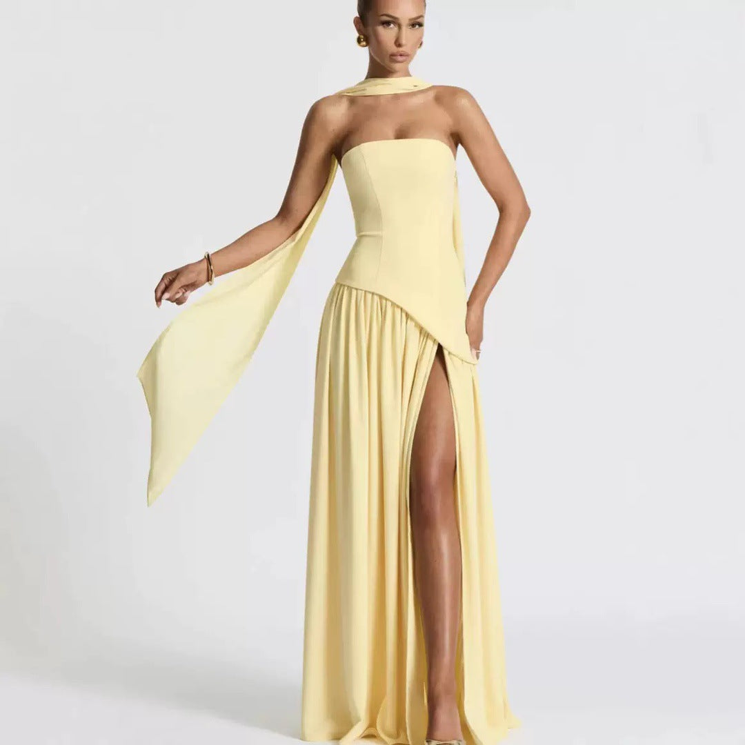 Women's Wedding Guest Strapless Maxi Dress