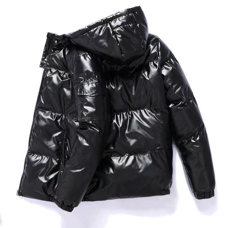 Men's Quilted Puffer Jacket with Hood and Thermal Lining