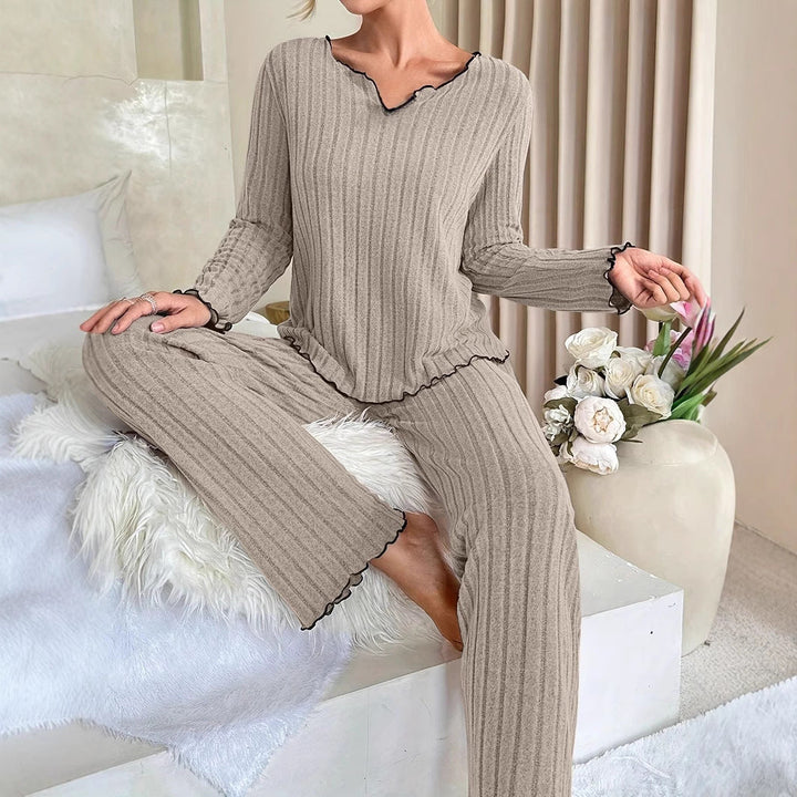 Women's Two-Piece Pajamas with Ruffles