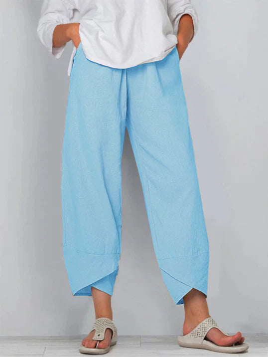 Women's Summer Cropped Straight Cut Trousers for Everyday Styles