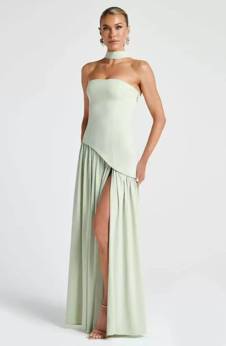 Women's Wedding Guest Strapless Maxi Dress
