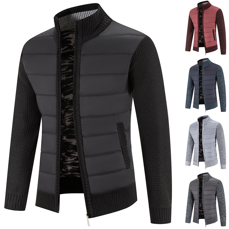 Veste matelassée hybride pour homme à manches en maille
