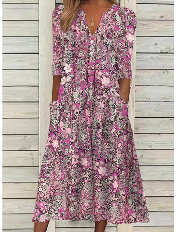 Alicja | Women's Floral Dress with Pockets