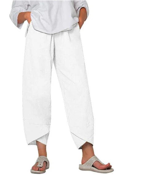 Women's Summer Cropped Straight Cut Trousers for Everyday Styles