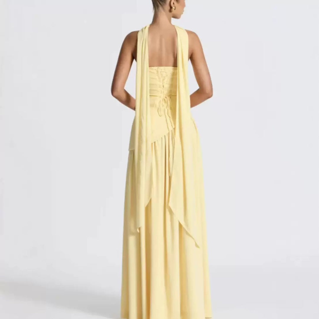 Women's Wedding Guest Strapless Maxi Dress