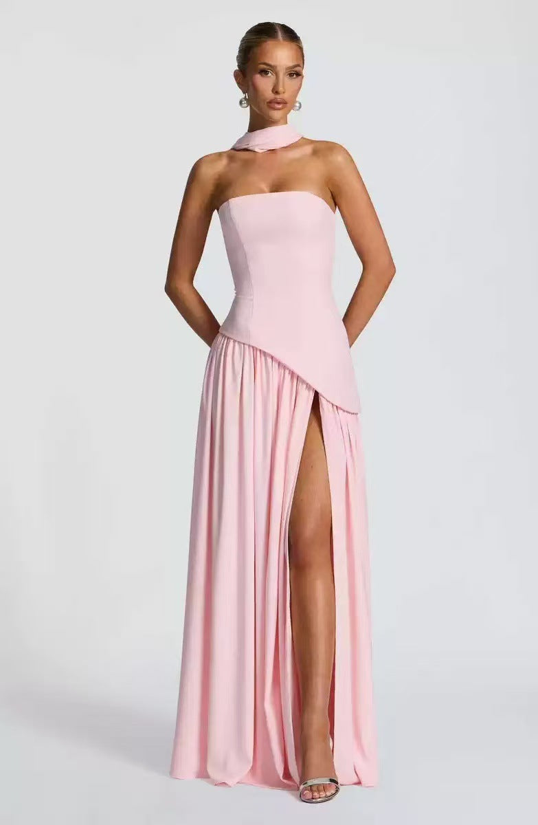 Women's Wedding Guest Strapless Maxi Dress