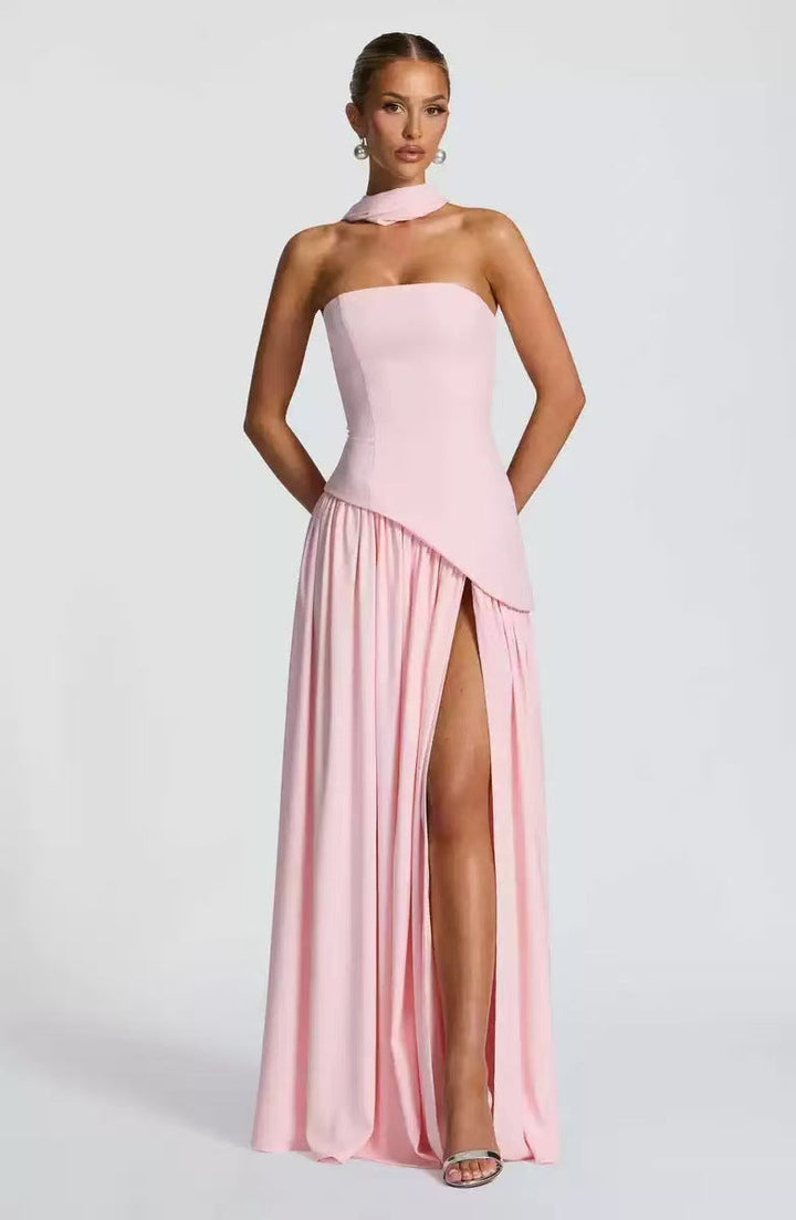 Women's Wedding Guest Strapless Maxi Dress