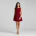 Mini-robe trapèze à encolure bateau pour femme