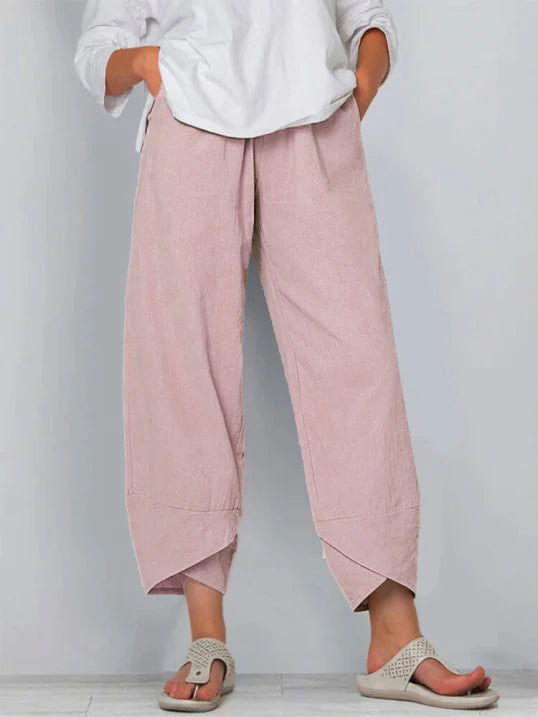 Women's Summer Cropped Straight Cut Trousers for Everyday Styles