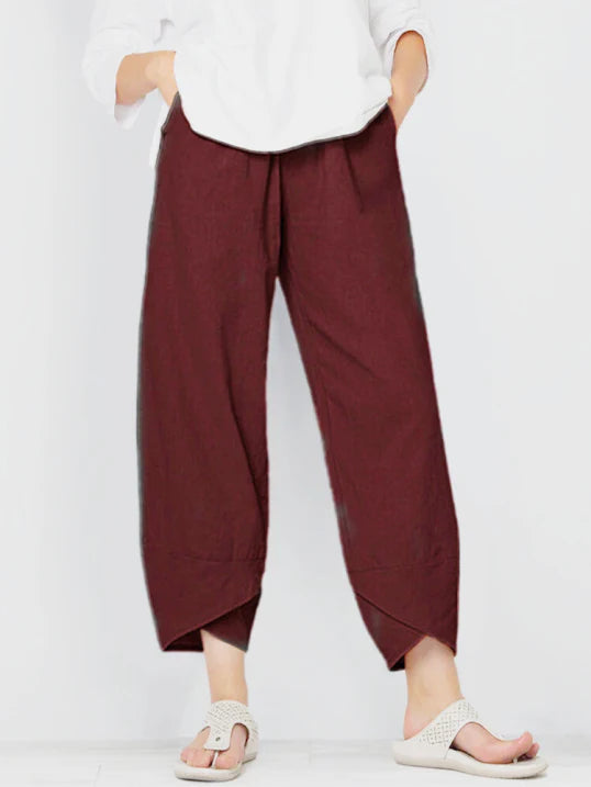 Women's Summer Cropped Straight Cut Trousers for Everyday Styles
